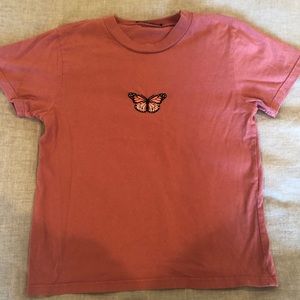 Brandy Melville Pink Butterfly Top